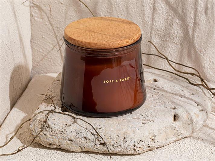 Lumânare parfumată, Soft&Sweet, 270 g, maro
