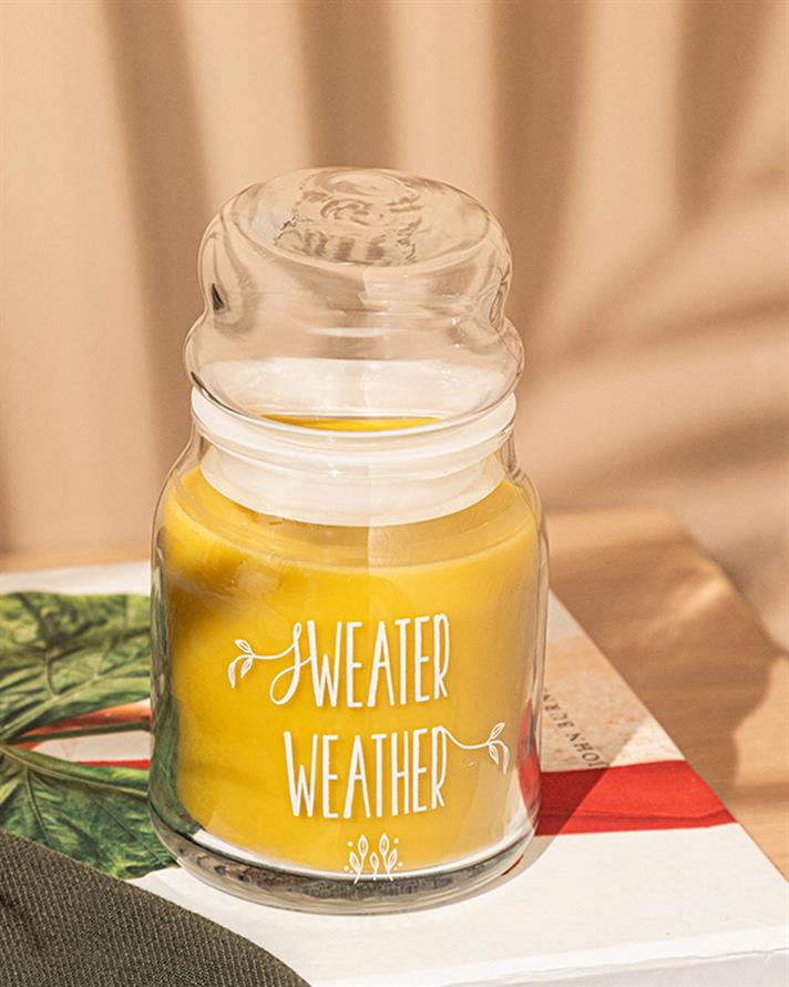 Lumânare parfumată, SWEATER WEATHER, 195 gr, galben