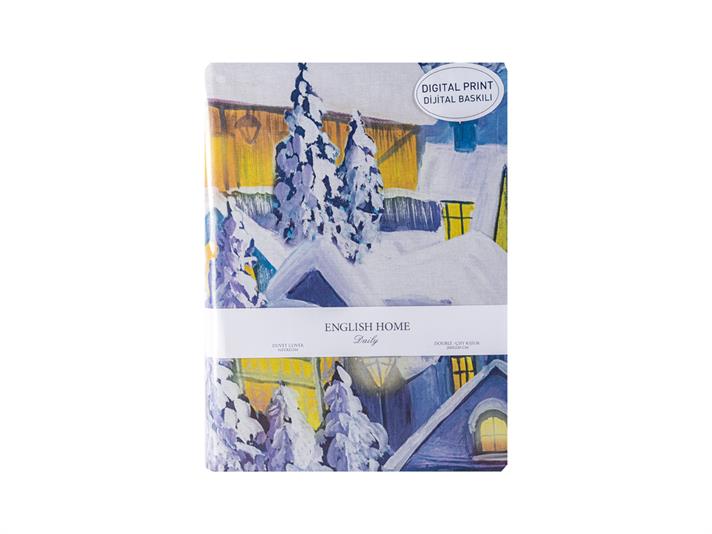 Lumini de iarnă Cu Bumbac Double Lenjerie De Pat 200x220 cm Bleumarin