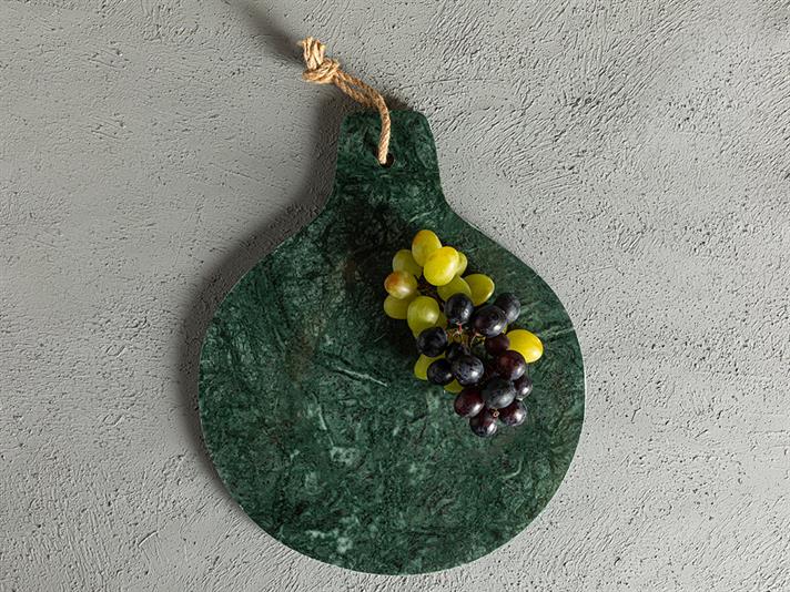 Platou servire, Luna, marmură, 30 cm, verde închis