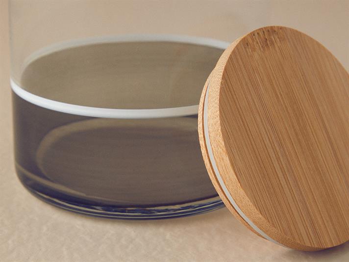 Line Glass Jar 890 ml Transparent