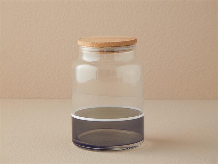 Line Glass Jar 890 ml Transparent
