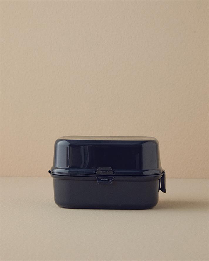 Trendy Plastic Three Part Lunch Box 15x10 cm Anthracite