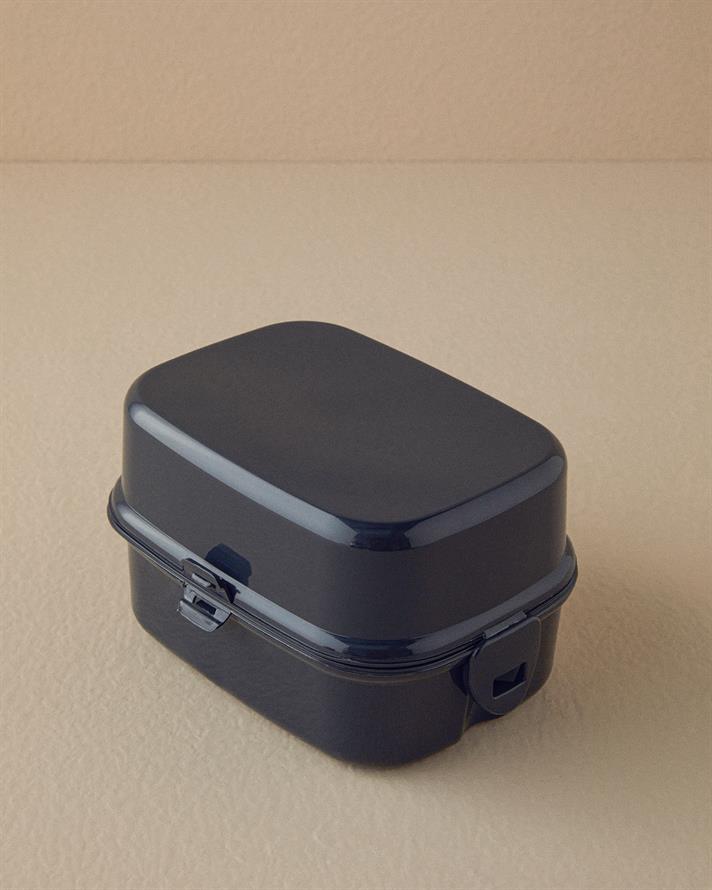 Trendy Plastic Three Part Lunch Box 15x10 cm Anthracite