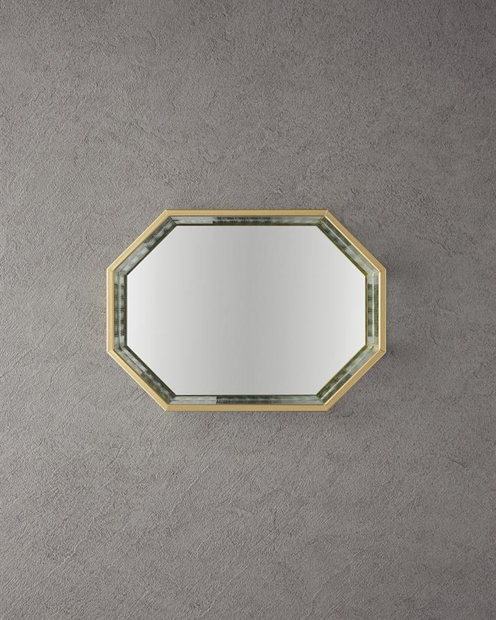 Tava decorativa, Luxury, sticla, 25x18 cm, auriu