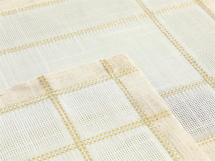 Luxe Linen Look Polyestere 2 Set Place Mat 30x45 cm White-Gold