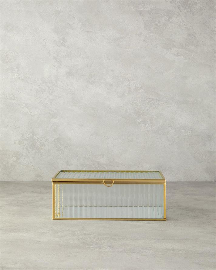 Luxury Cutie Decorativă, Sticlă, 20*12*8Cm, Auriu