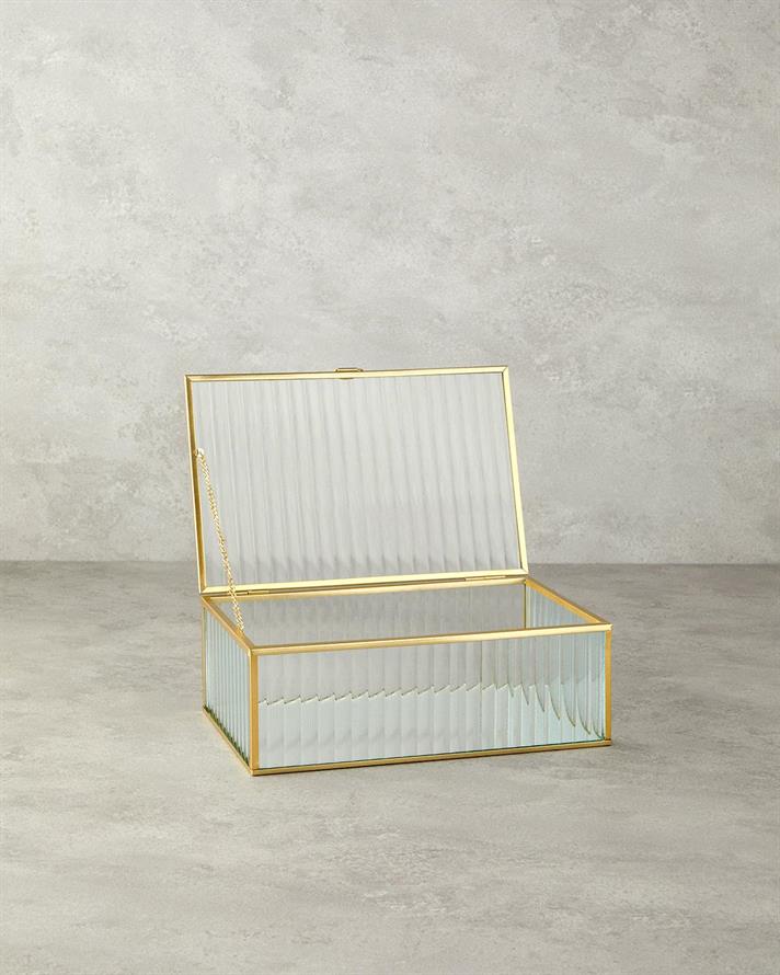 Luxury Cutie Decorativă, Sticlă, 20*12*8Cm, Auriu