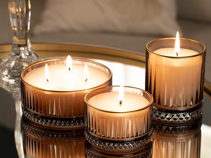 Lumânare parfumată, Luxury, 13,5x13,5x6 cm, maro