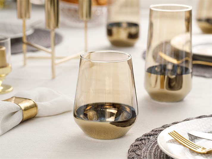 Lydia Glass 2 Set Juice Glass 425 ml Gold