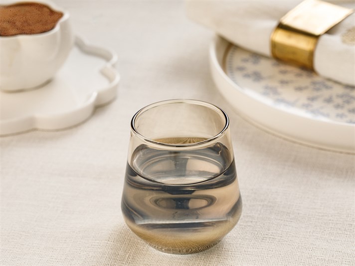 Lydia Glass 4-Set Turkish Coffe side Water Glass 115 ml Gold