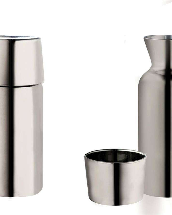 Lydia Glass Bedside Pitcher 700 ml Silver.