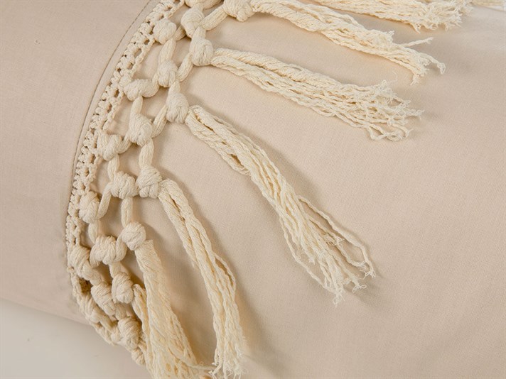 macrameu Cu Bumbac Macrame Double Lenjerie De Pat 200x220 cm Bej