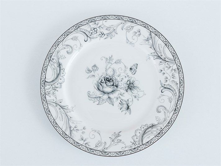 Magie neagră  Bonetă China Set 6 Farfurie De Tort 20 Cm Antracit