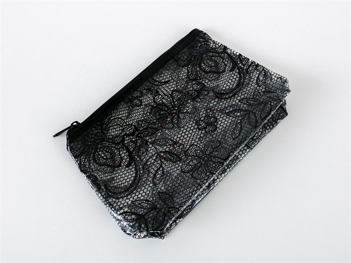Magie neagră Cu Desen De Dantelă Geantă Machiaj 22x17x8 cm Negru