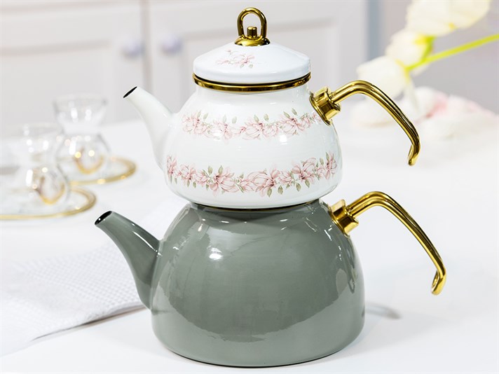 Magnolia Enamel Tea Pot 2,5 L Green