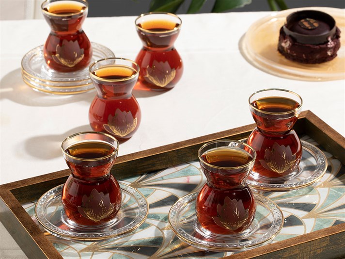 Magnolia Glass 6 pcs Tea Set 140 ml Transparent