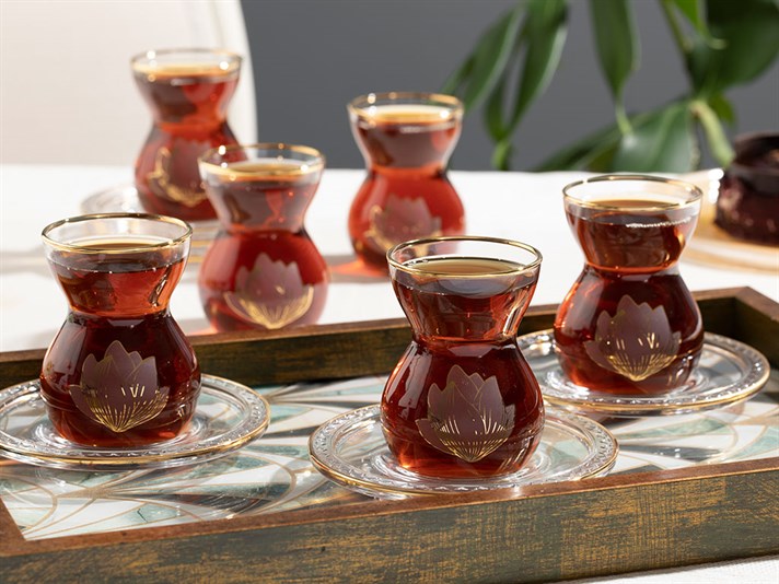 Magnolia Glass 6 pcs Tea Set 140 ml Transparent
