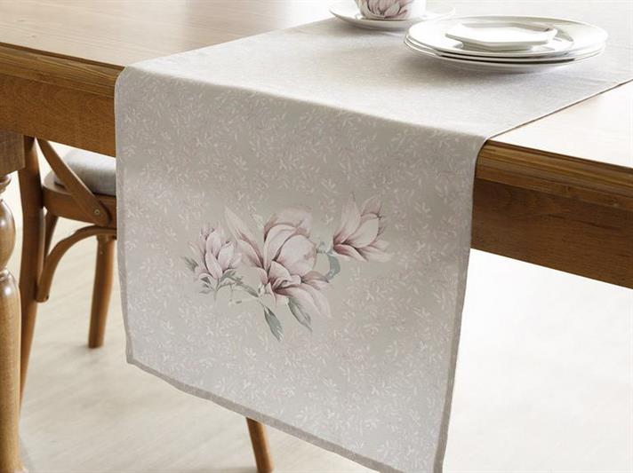Magnolia Polyester Rectangular Runner 40x150 cm Pink - Green