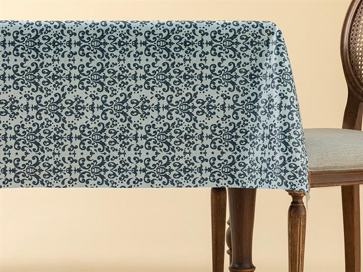 Față de masă, Majestic Damask, PVC, 140x200 cm, bleumarin