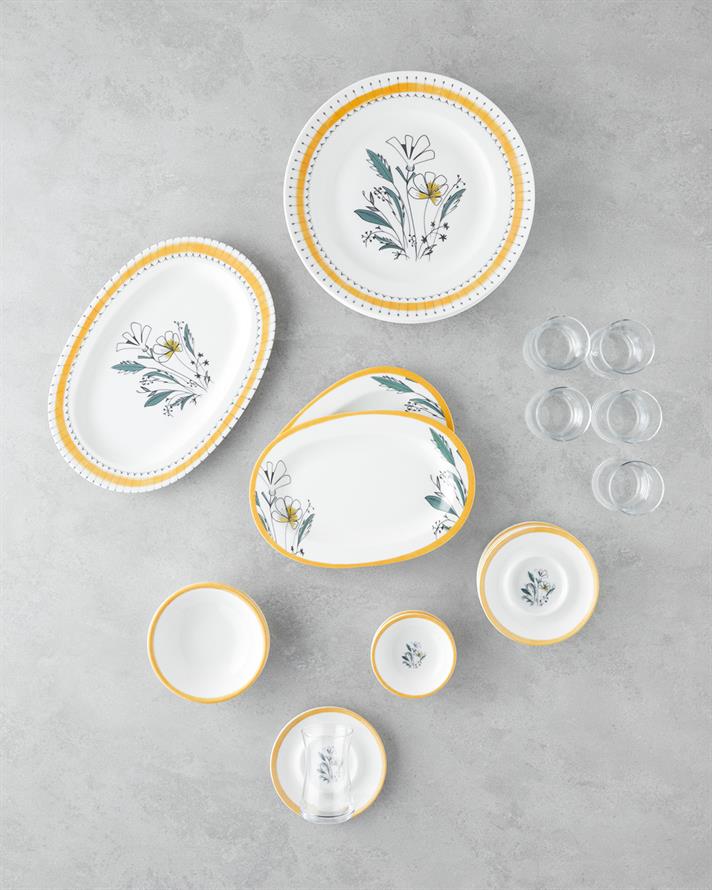 Majesty Porțelan Set Micul Dejun 26 piese 6 persoane Galben