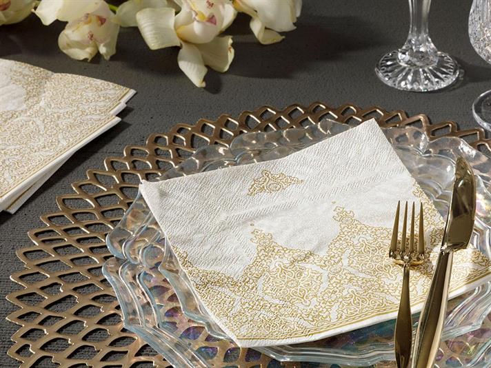 Malinda Paper 20 Pcs Tissue Napkin 33x33 cm Gold