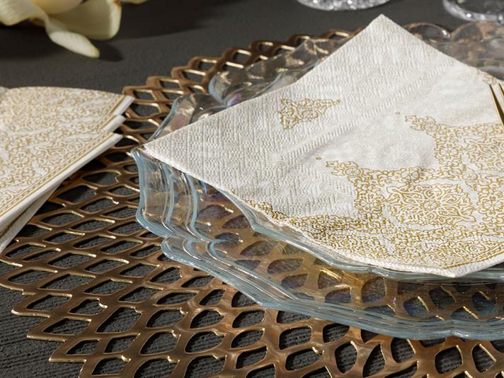 Malinda Paper 20 Pcs Tissue Napkin 33x33 cm Gold