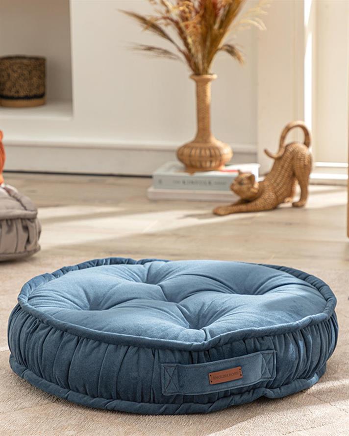 Malta Round Catifea Saltea Decorativă 60 cm Indigo.