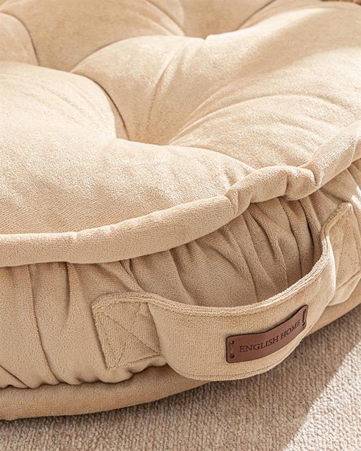 Malta Round Catifea Saltea Decorativă 60 cm Maro Deschis