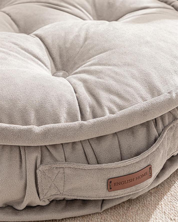 Malta Round Pernă Decorativă, Catifea, 60 Cm, Albastru İnchis