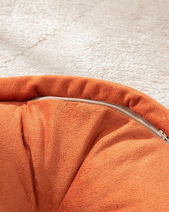 Malta Round Pernă Decorativă, Catifea, 60 Cm, Natural Auriu