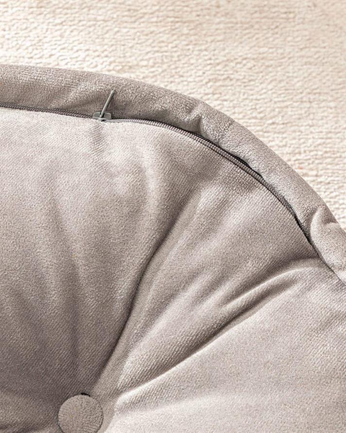 Malta Round Pernă Decorativă, Catifea, 60 Cm, Albastru İnchis