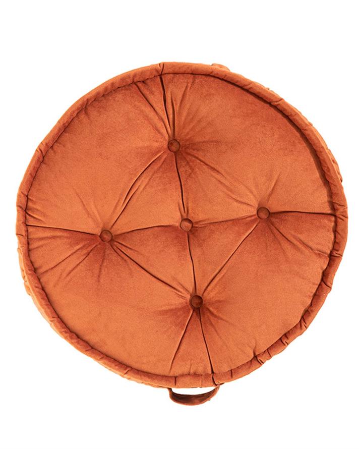 Malta Round Pernă Decorativă, Catifea, 60 Cm, Natural Auriu
