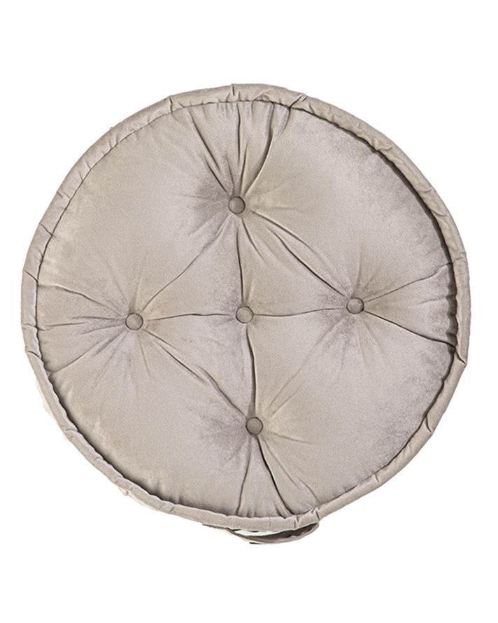 Malta Round Pernă Decorativă, Catifea, 60 Cm, Albastru İnchis