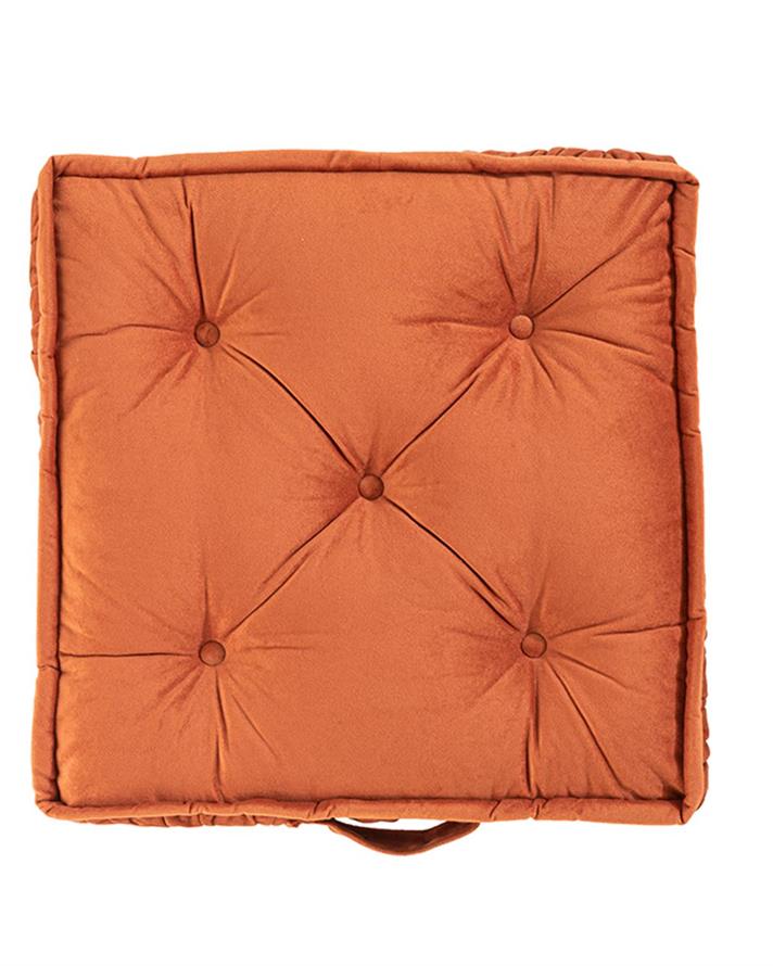 Malta Square Catifea Saltea Decorativă 60x60x14 cm Cărămiziu