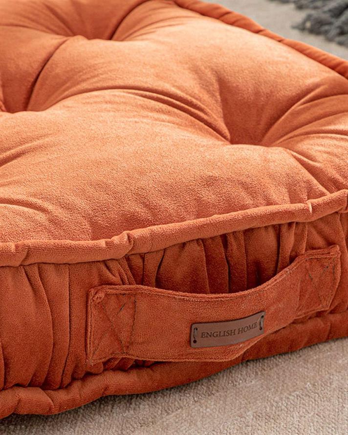 Malta Square Catifea Saltea Decorativă 60x60x14 cm Cărămiziu