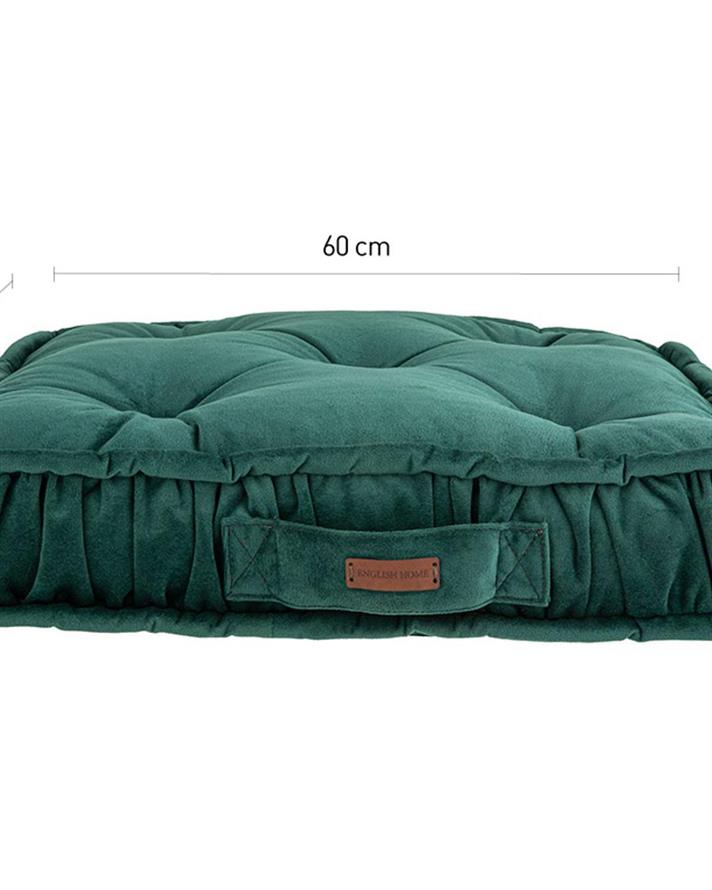 Malta Square Catifea Saltea Decorativă 60x60x14 cm Verde Petrol