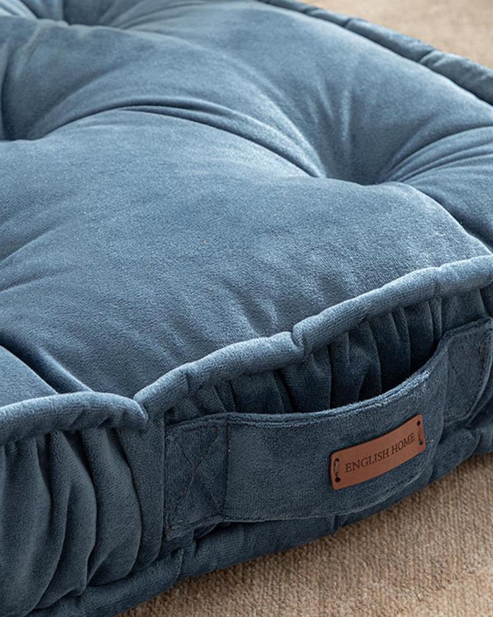 Malta Square Catifea Saltea Decorativă 60x60x14 cm Indigo.