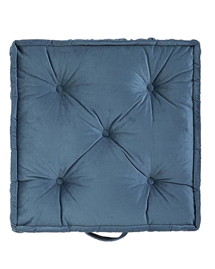 Malta Square Catifea Saltea Decorativă 60x60x14 cm Indigo.