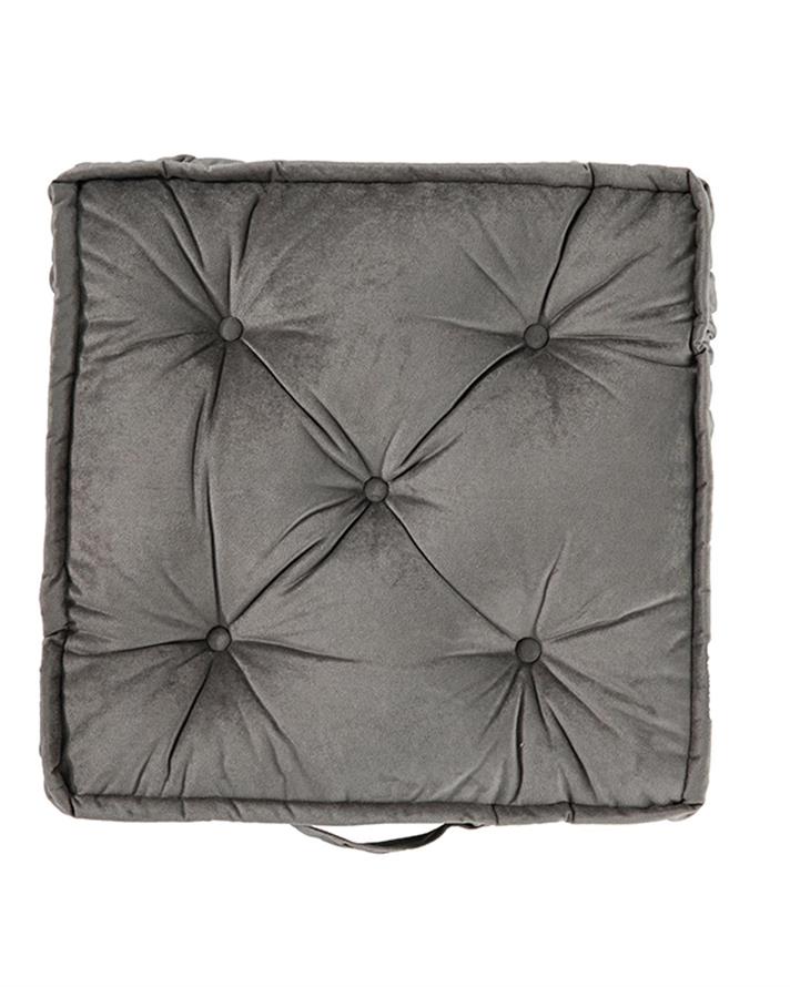 Malta Square Pernă Decorativă, Catifea, 60*60*14 Cm, Gri Închis