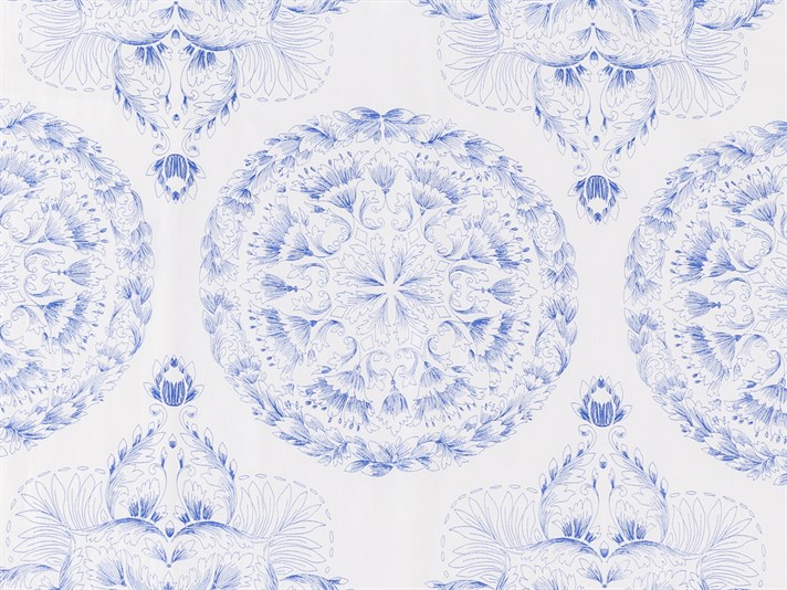 Mandala Bumbac Satinat Cu 2 Piese Față De Pernă 50x70 cm Albastru Închis