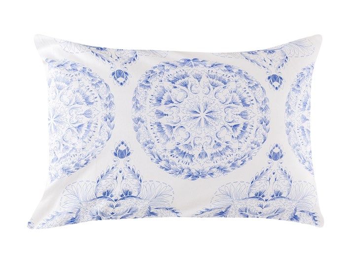 Mandala Bumbac Satinat Cu 2 Piese Față De Pernă 50x70 cm Albastru Închis