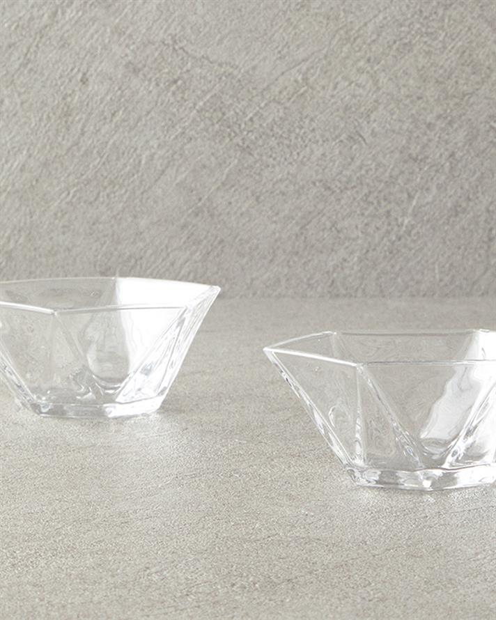 Set 2 boluri, Mara, sticla, 12 cm, transparent