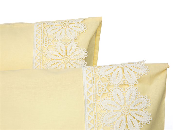 margaretă  În fagure Set 2  FAȚĂ DE PERNĂ 50x70 cm Yellow.