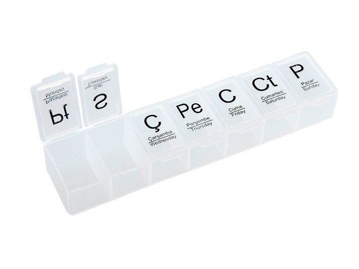 margaretă Cutie De Medicamente 10x25 cm Transparent