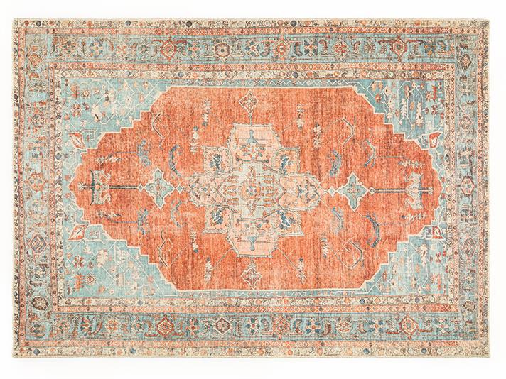Marie Jacquard Covor Decorativ 80x150 cm Turcoaz - Cărămiziu
