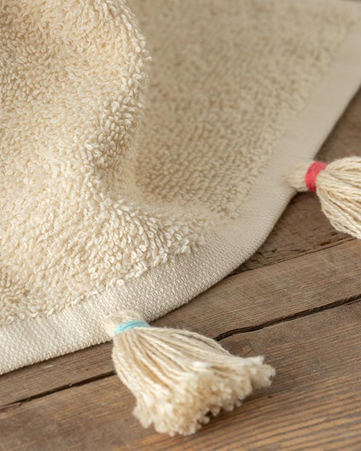 Mariee Cottony Fringed Hand Towel 30x40 cm Beige