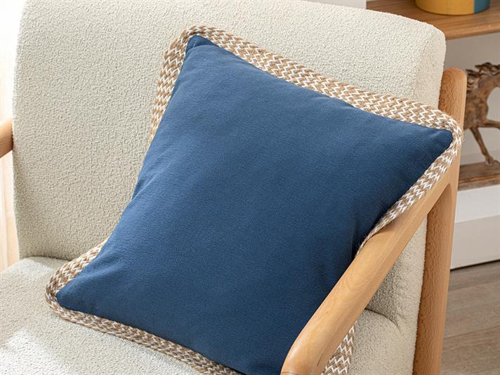 Față de pernă decorativă, Marine Greta, bumbac, 45x45 cm, albastru indigo