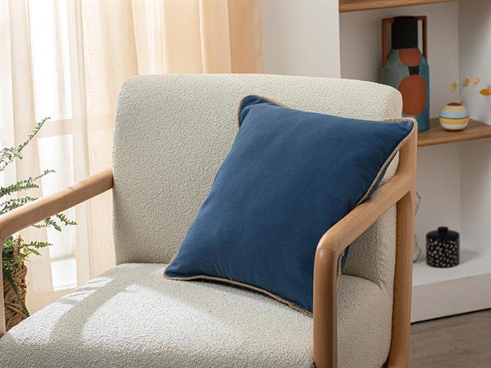 Marine Mia Jute Taped Cover Throw Pillows 45x45 cm İndigo