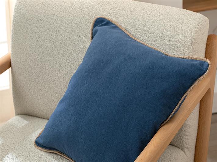 Marine Mia Jute Taped Cover Throw Pillows 45x45 cm İndigo